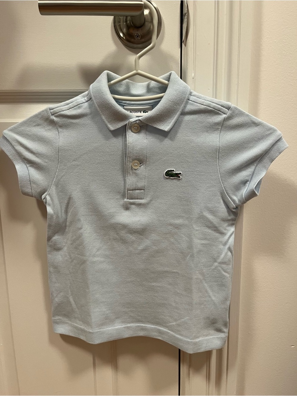Lacoste Kids Pale Blue Polo with Crocodile Logo
